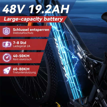Bicicletta elettrica Heda TX19 1000W 48V 19.2AH Batteria al litio Freno a disco idraulico Pneumatici da 29 pollici Bicicletta elettrica da montagna per adulti