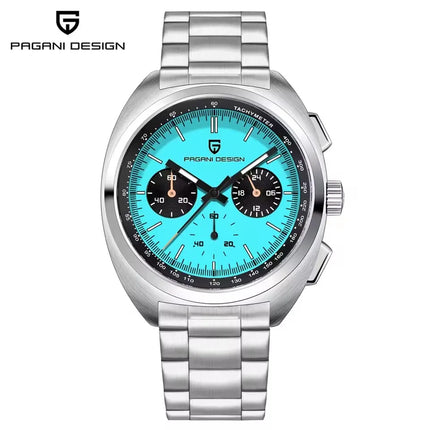 PAGANI DESIGN 2026 Nuovo Orologio al Quarzo con Quadrante Panda, Tutto in Acciaio, Movimento Giapponese, Cronografo di Lusso, Zaffiro, Luminoso, Impermeabile, Orologio da Uomo