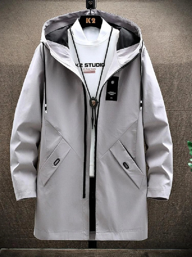 Thickened Fleece Lined Men's Casual Jacket Coat Autumn Winter Outerwear Fashionable Youth Style Zipper Closure Short Length
