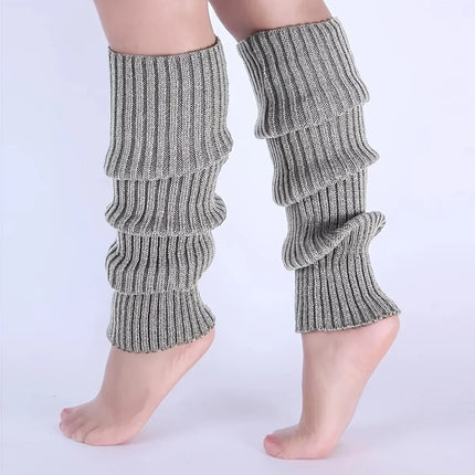 Scaldamuscoli classici in maglia Calzini scaldamuscoli al ginocchio in maglia a costine Calze da donna Calzini alti al ginocchio lavorati a maglia per il massimo comfort