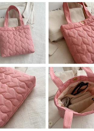 Puffer Shoulder Bag for Women Soft Down Cotton Padded Tote Handbag Purse Quilted Cross Body Bag Solid Color Bubbles Cloud Bag PlatiNum