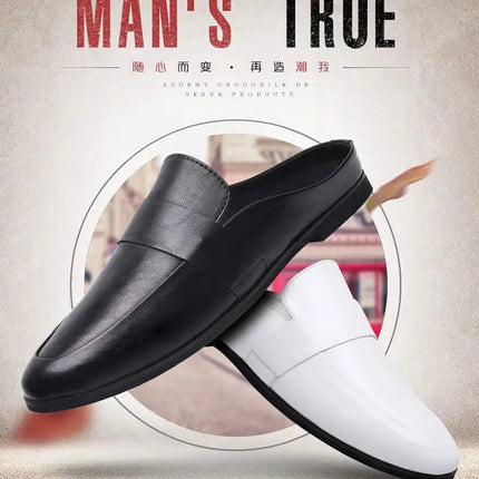 Mezze mocassini da uomo in pelle estiva pantofole mocassino Slides muli traspiranti per uomo Outdoor leggero Casual mezze scarpe 2023