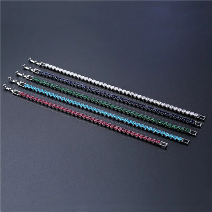 4mm Micro-inlaid Zircon Tennis Bracelet for Women 2025 New Men Bracelet Homme Jewelry Accessories Wholesale PlatiNum