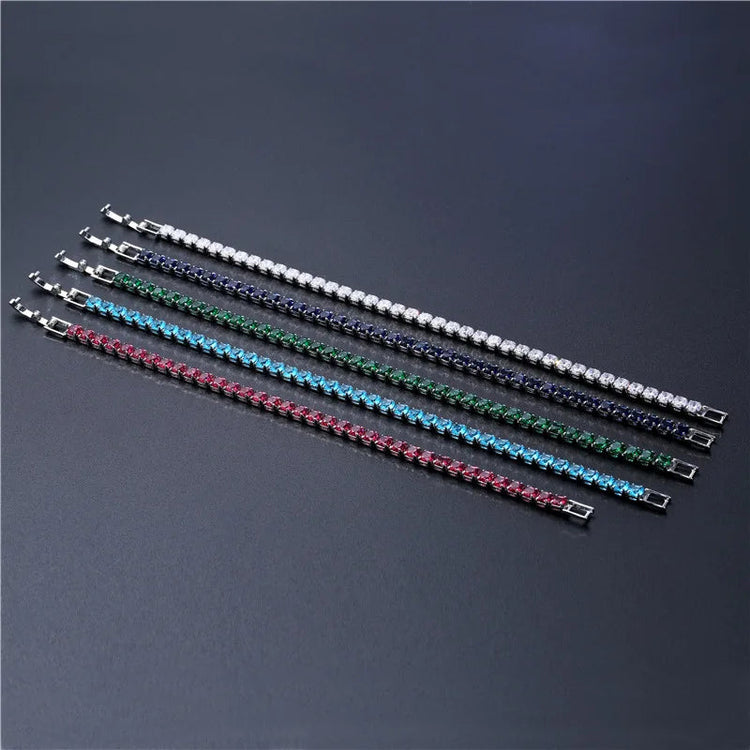 4mm Micro-inlaid Zircon Tennis Bracelet for Women 2025 New Men Bracelet Homme Jewelry Accessories Wholesale PlatiNum