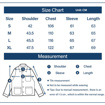 Vintage French Indigo Cargo Jacket Men Autumn Winter New Lapel Multi-pocket Blue Dyed Tooling Jacket Retro Casual Cardigan Coat