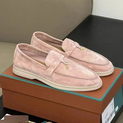 Scarpe vintage casual alla moda, mocassini con tacco basso da donna, scarpe basse da uomo e da donna