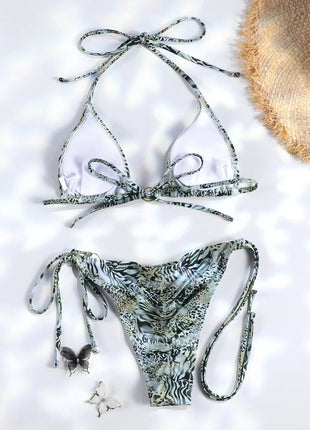 Catene a triangolo sexy Set bikini Micro perizoma Costume da bagno donna Costume da bagno Biquini Fasciatura Costumi da bagno Stampa Costumi da bagno Perizoma Bikini platinumshop
