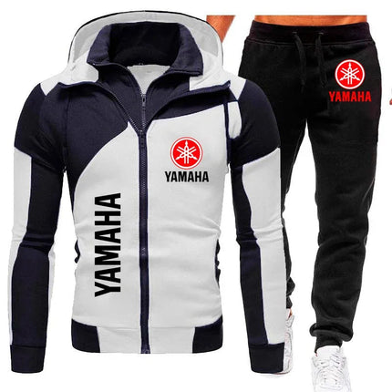 Yamaha men's autumn and winter fashion sports suit, including zipper sweater and sports pants, provides comfort and casual style PlatiNum