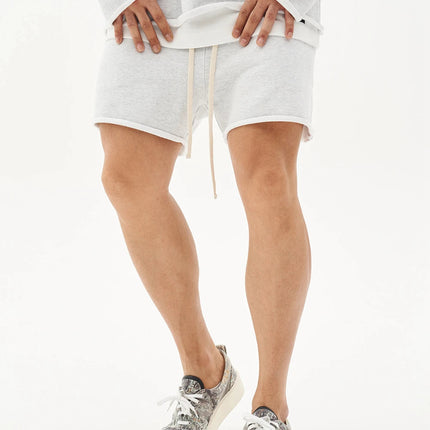Mens Summer Cotton Sets Loose Sweatshirts Two-piece Kits Training Hoodie Pullover Hooded With Shorts Jogging Suits Streetwears PlatiNum