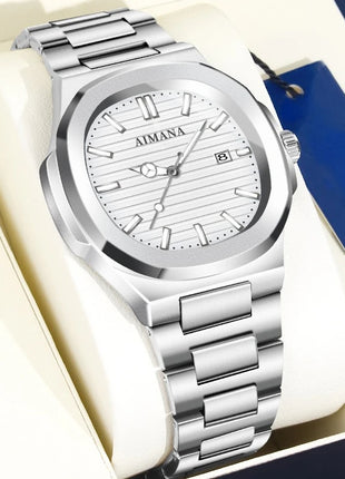 Men's Ultra-Thin Waterproof Quartz Watch with Calendar, High-End Lightweight Design for an Elegant Look