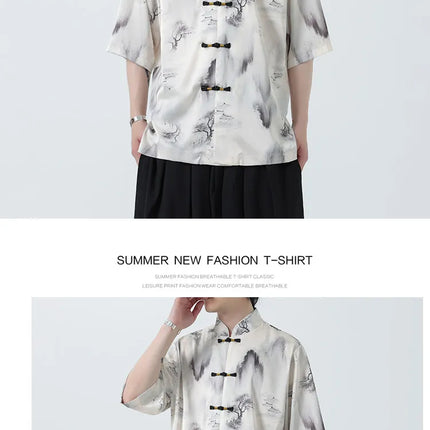 Camicie Stampate da Uomo, Stile Retrò Hawaiano, Traspiranti, Comode e Oversize con Maniche Corte