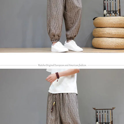 Pantaloni a Gamba Larga Stile Cinese in Corduroy, Pantaloni Lantern da Uomo, Comodi e Traspiranti per Autunno e Inverno, Jogger Casual