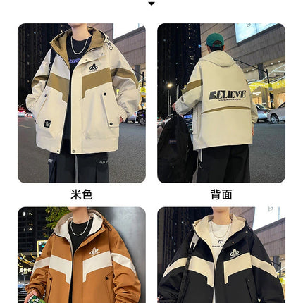New Arrival Men's Hooded Jackets 2026 Spring Autumn Outdoor Loose Casual Coats Youth Streetwear Plus Size M-4XL Tops Clothing