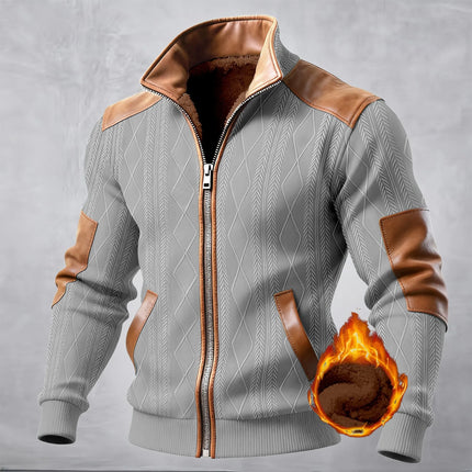2026 New Winter and Autumn Men's Double-Layered Insulated Thick Hooded Coat, Comfortable Cardigan with Zipper Closure Jacket