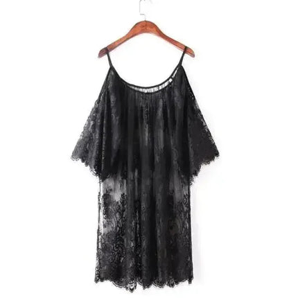 Costume da bagno bikini in pizzo all'uncinetto con copricostume da spiaggia casual in pizzo estivo da donna platinumshop