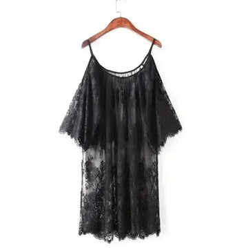 Costume da bagno bikini in pizzo all'uncinetto con copricostume da spiaggia casual in pizzo estivo da donna platinumshop