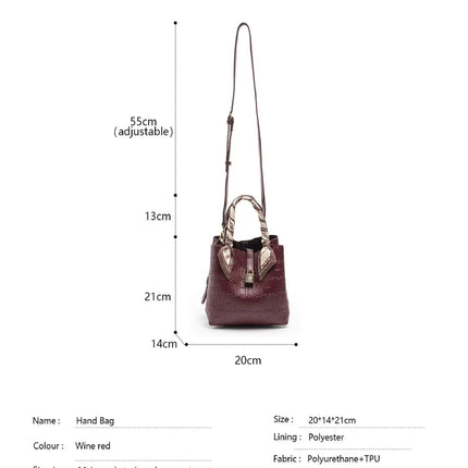 CH Large Capacity Handbag Luxury Brand Temperament Letter Print with Lock Design 2025 Trendy Women's Crossbody Bag PlatiNum