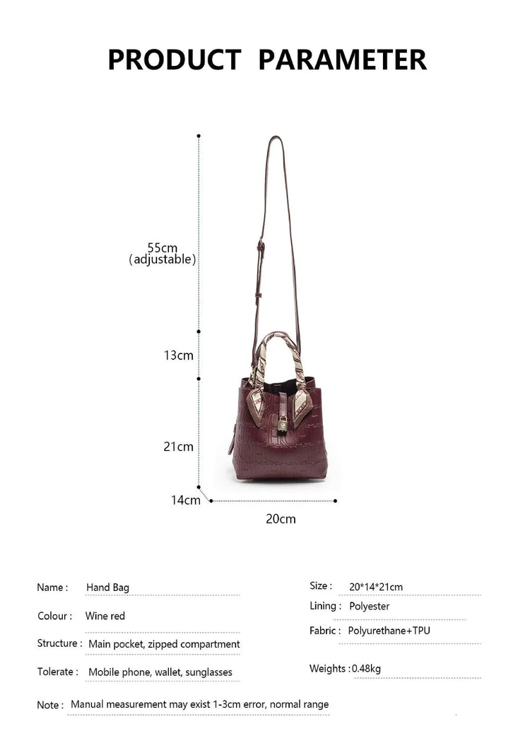 CH Large Capacity Handbag Luxury Brand Temperament Letter Print with Lock Design 2025 Trendy Women's Crossbody Bag PlatiNum