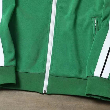 European and American new leisure sports suit men and women high-end fashion space cotton cardigan fashion two-piece large size PlatiNum