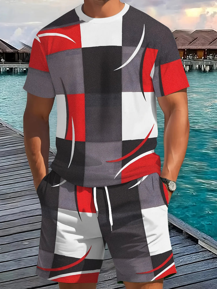 2026 Set da due pezzi casual da uomo di nuovo arrivo estivo 2026 Camicia a maniche corte con stampa