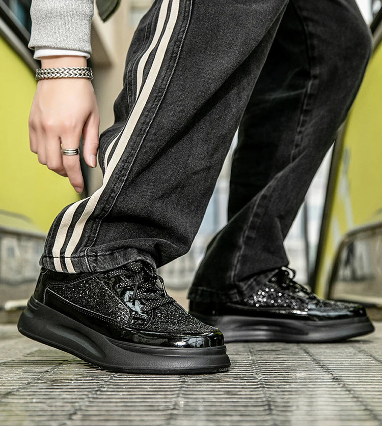 New Men Skateboard Shoes Platform Trend Sport Shoes Women Sneaker Sequin Shoes for Men Chaussure Homme Female Sneakers
