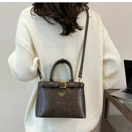 Fashionable Versatile Small Square Bag Women's Retro Crossbody Commuter Bag Ladies Handbag Soft Material Autumn Winter New Model PlatiNum