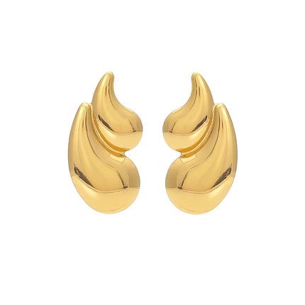 Orecchini Geometrici a Goccia d'Acqua in Acciaio Inossidabile per Donna, Eleganti Vintage Placcati Oro, Gioielli da Indossare Quotidianamente platinumshop
