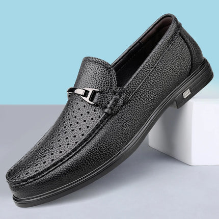 Mocassini in Vera Pelle per Uomo, Scarpe Casual Classiche per Lavoro e Pendolarismo, Slip-on Comodi per Passeggiate