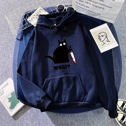 Cute Cat Print Hoodie for Woman 2025 Hot Sale Hooded Long Sleeve Pullover Autumn Girl Home Outdoor Comfort Casual Sweatshirt