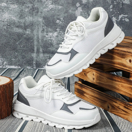 VEAMORS Unisex Mesh Running Shoes Lightweight Breathable Sports Sneakers Elastic Soft Sole Footwear for Walking Gym Fitness PlatiNum