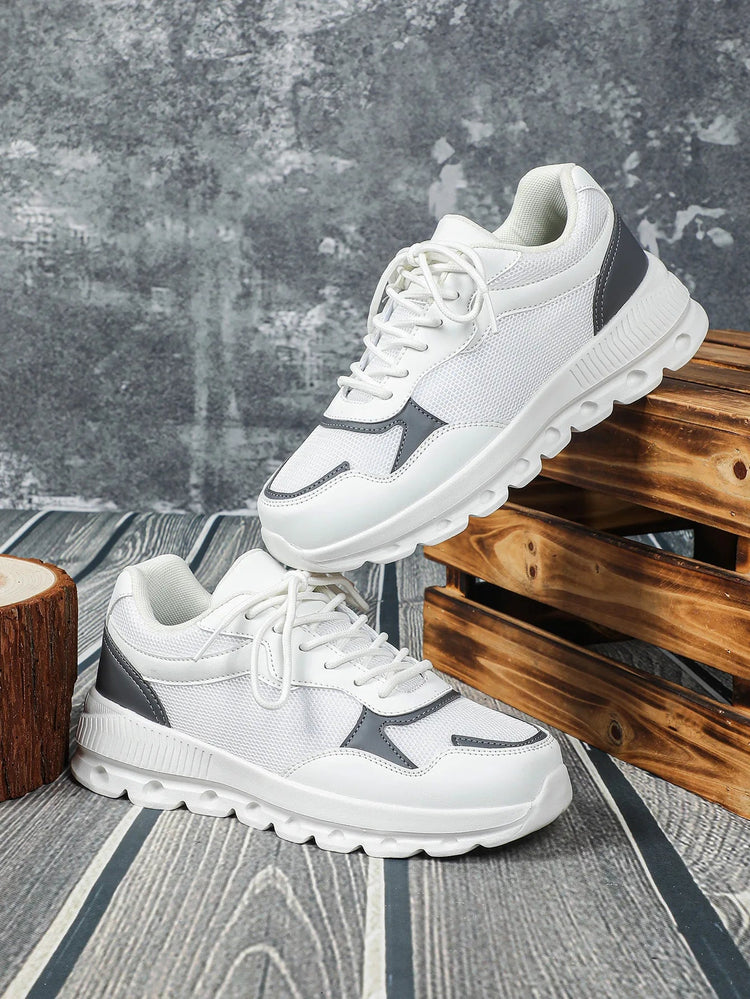 VEAMORS Unisex Mesh Running Shoes Lightweight Breathable Sports Sneakers Elastic Soft Sole Footwear for Walking Gym Fitness PlatiNum