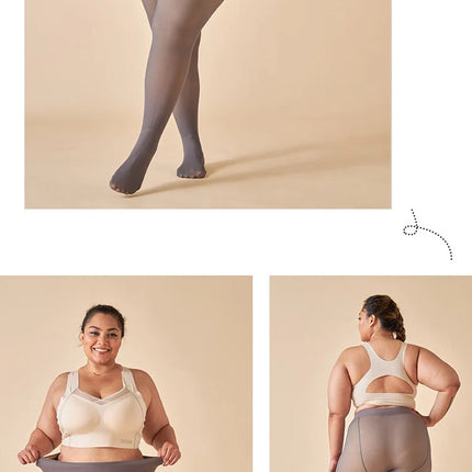 Women's Thermal Tights Fleece Lined Warm Winter High Waist Sexy Translucent Black Tights Thermal Legging Tights for Women