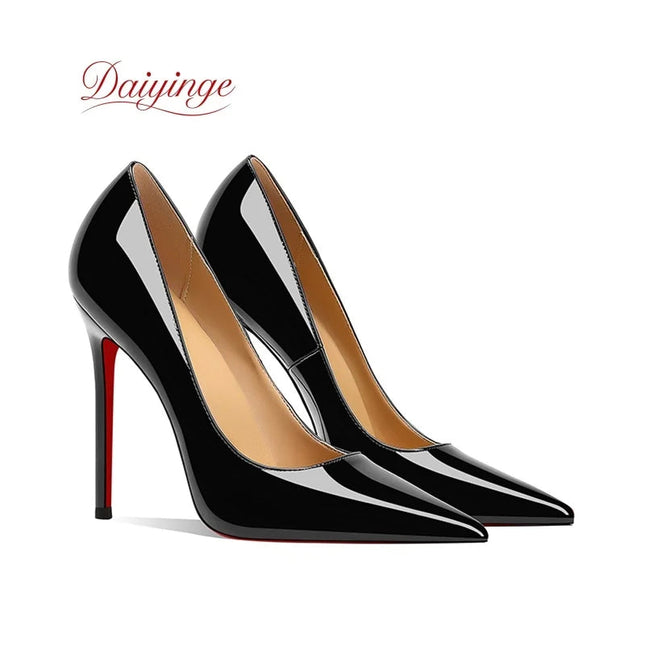 Scarpe da Donna 2026 di Tendenza Lusso con Suola Rossa Tacchi Alti a Punta Stiletto 12 cm Comode per Feste e Cerimonie platinumshop