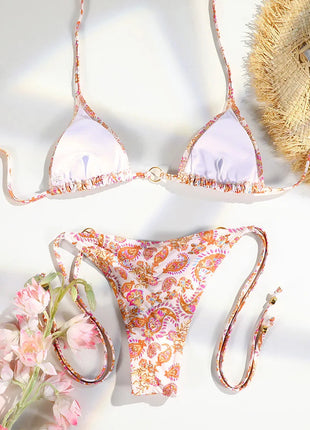 Catene a triangolo sexy Set bikini Micro perizoma Costume da bagno donna Costume da bagno Biquini Fasciatura Costumi da bagno Stampa Costumi da bagno Perizoma Bikini platinumshop
