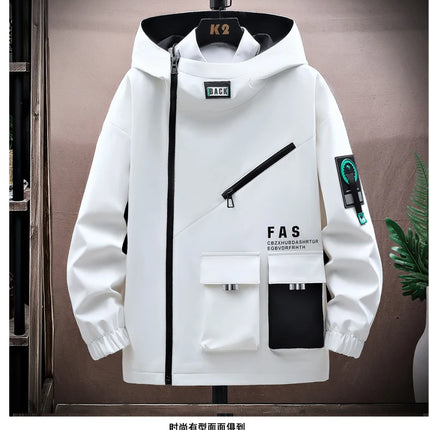 Autumn Men Tracksuit Casual Spring Sportswear Hooded patchwork Jackets Pants 2 Piece Sets Hip Hop Running Sports Suit