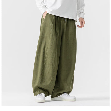 Pantaloni casual da uomo autunno stili giapponesi pantaloni lanterna da uomo caldi vintage larghi pantaloni da uomo oversize moda streetwear
