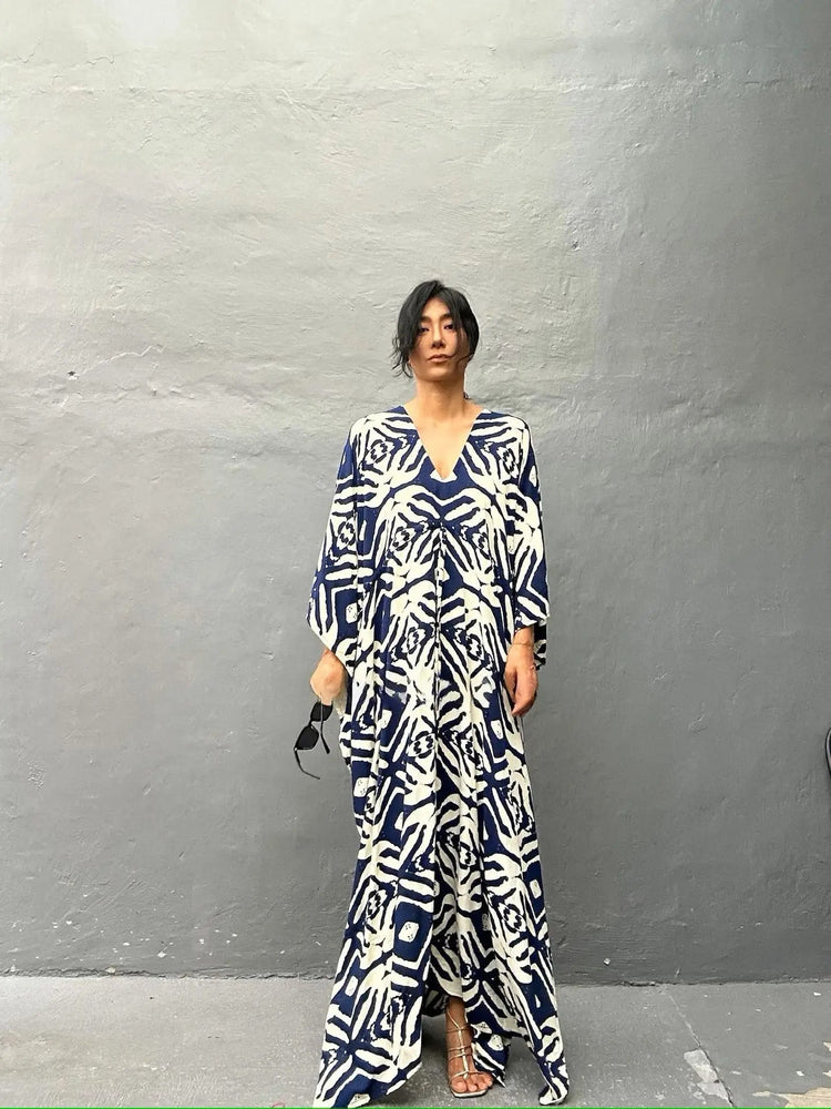 Abiti caftano da donna con scollo a V, costume da bagno estivo, copricostume caftano, abiti da spiaggia maxi taglie forti platinumshop