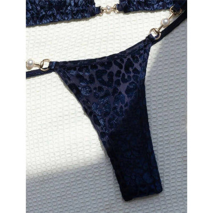 S-XL Leopard Halter Mini Micro Perizoma Bikini Donna Costumi da bagno Costume da bagno femminile Bikini a due pezzi Bagnante Costume da bagno Swim V5207 platinumshop