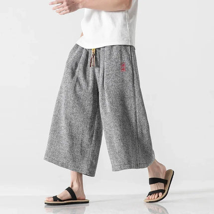 Pantaloni Kimono stile giapponese Pantaloni da bagno da uomo Samurai giapponese Harajuku Pantaloncini da uomo larghi casual Yukata Pantaloni a gamba larga Plus Size 5XL