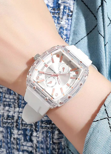 Orologi da donna alla moda Orologi da polso al quarzo da donna con cinturino in silicone casual per ragazze Orologio Reloj Mujer (senza scatola)