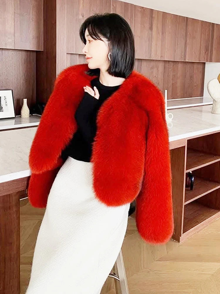 ZADORIN Thick Warm Winter Fur Coats Woman Luxury Fluffy Black Faux Fur Coat Woman Clothing Fox Fur Faux Coat Short Furry Jacket