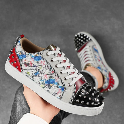 Comfortable Breathable Studded Sneakers for Men Women Casual Sports Shoes Fashion Lightweight Walking Shoes