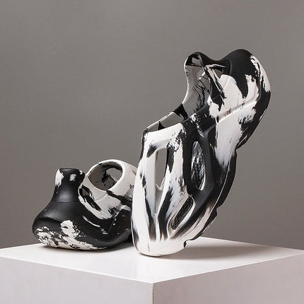 Pantoufles compensées camouflage unisexe Matériau souple EVA Technologie de moulage par injection Chaussures de plage décontractées pour hommes et femmes