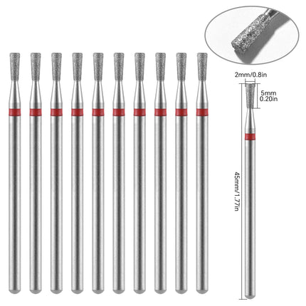10Pcs Diamond Milling Cutter For Manicure Electric Nail Drill Bits Accessory Pedicure Machine Nail File Gel Remover Tool