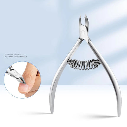 1pcs Professional Stainless Steel Cuticle Nipper, Sharp Precision Nail Trimmer, Durable Spring-Loaded Tool, Salon-Quality Manicure & Pedicure Accessory for Clean & Neat Nails
