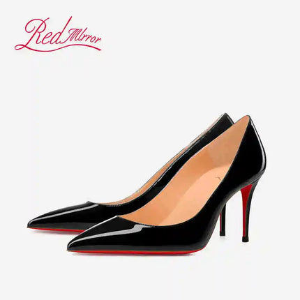 Tacchi da donna Colore nudo Tacco alto elegante da donna Scarpe nere di lusso donna 2025 Fondo rosso lucido Punta a punta Party Ladies Women platinumshop