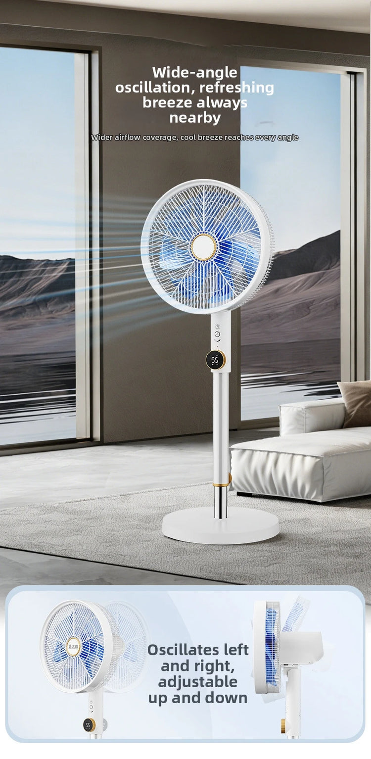 Ventilatore a Torre con Inverter DC, Ultra Silenzioso a 12 Velocità con Telecomando, Ventilatore Oscillante a Risparmio Energetico per Soggiorno/Camera da Letto