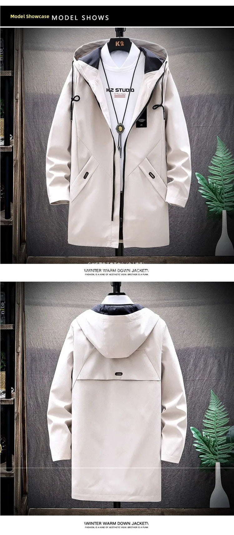 Thickened Fleece Lined Men's Casual Jacket Coat Autumn Winter Outerwear Fashionable Youth Style Zipper Closure Short Length