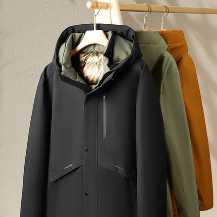 Oversized Men's 90% White Duck Down Jackets Winter Outdoor Windproof Warm Hooded Puffer Coat Loose Thicken Padded Parka Clothing
