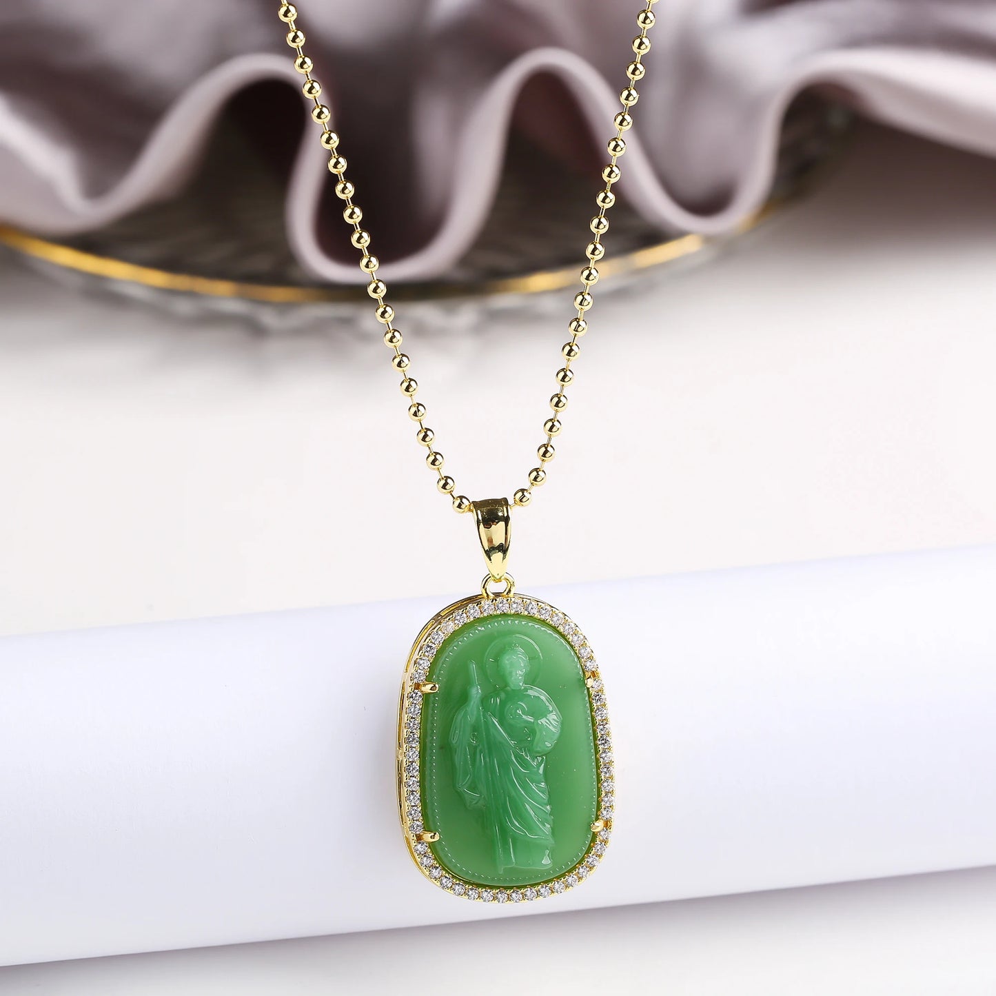 Oro/argento vendita calda stile religioso placcato oro St. Jude zircone collana pendente personalizzato per uomo donna regalo gioielli festa